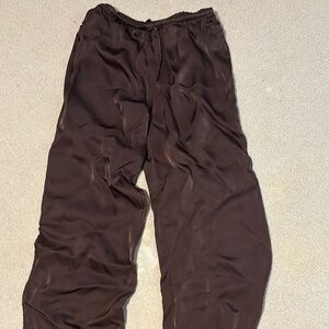 Zara Brown Satin Pants